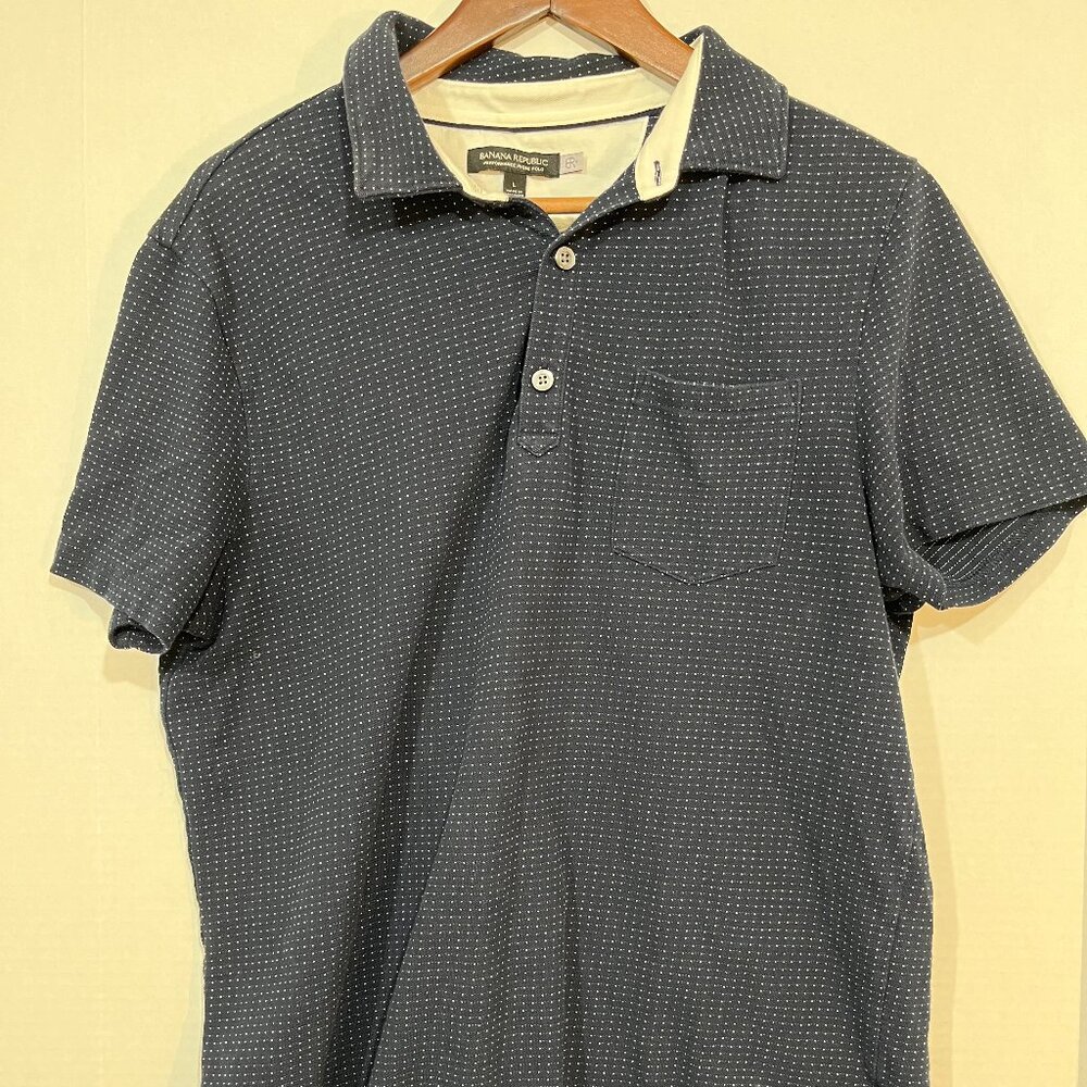 Banana Republic Men's Short Sleeve Performance Pique Polo, Sz L